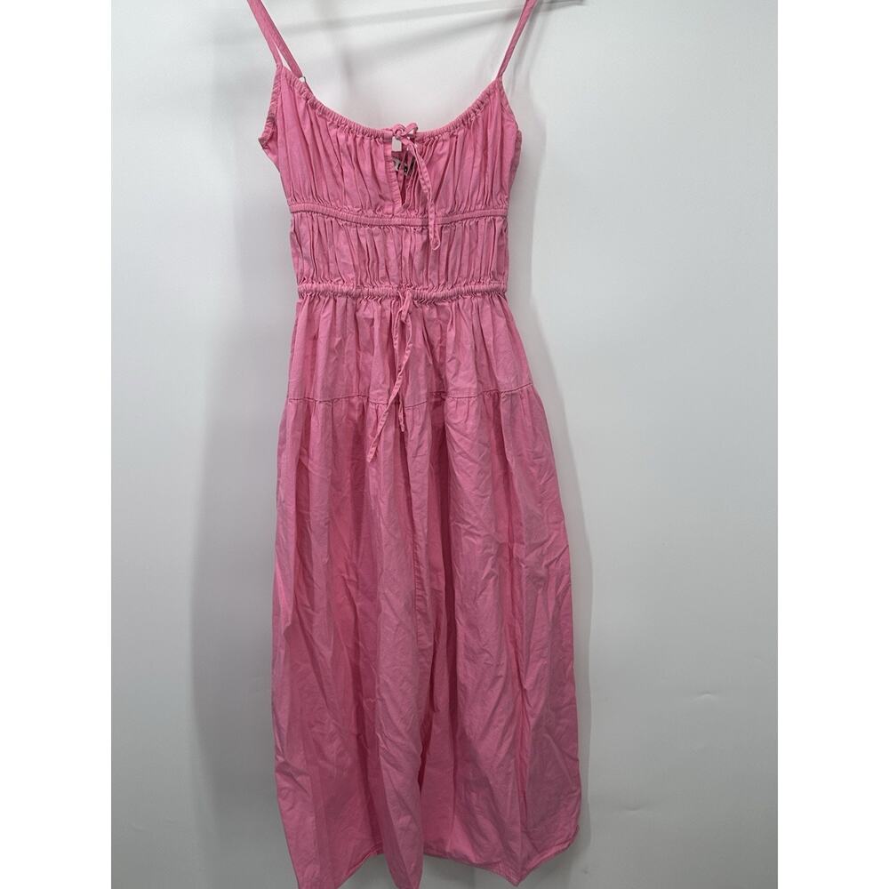 Ciao Lucia Womens Fabia Gathered Midi Sundress Size S Pink Milkmaid Barbie